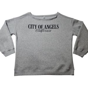 Gray City Of Angels California Off The Shoulder Sweatshirt